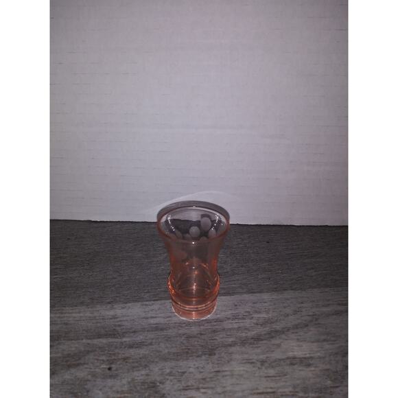 Etched Pink Depression Glass Cordial Flared Shot Glass - Picture 1 of 5